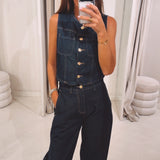 ICONA DARK BLUE DENIM TWO-PIECE SET