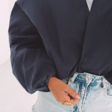 ROMY DARK BLUE BLOUSE