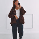 IRINA BROWN LACE ZIP JACKET