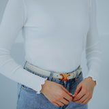 EUPHORIA WHITE RUFFLE LONGSLEEVE TOP