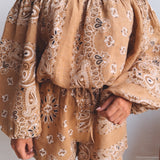 PRE-ORDER MARAVILLOSA BEIGE LINEN OFF SHOULDER BLOUSE