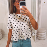 KAYA ECRU POLKADOTS BLOUSE