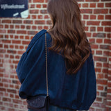HYACINTH DARK BLUE SUEDE JACKET