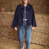 DUSTINE DARK BLUE AUTUMN COAT