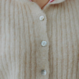 DIANA BEIGE RIBBED CARDIGAN