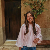 PARADISE OLD PINK OPEN BACK BLOUSE
