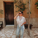 PRE-ORDER MAGDALENA ECRU FLOWER BLOUSE