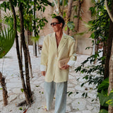 AZUCENA LIGHT YELLOW STRIPED BLAZER