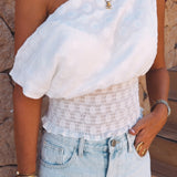 AGUILAS WHITE POLKADOTS TOP