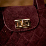 ABBY BORDEAUX SUEDE BAG