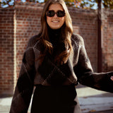 STAY COSY TAUPE ARGYLE SWEATER