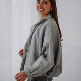 BRITT GREY LEATHER JACKET