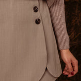 VIXIE TAUPE BUTTON SKORT