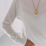 LYNELLE ECRU TURTLENECK KNITTED SWEATER