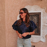 HABIBA DARK BLUE MUSTHAVE BLOUSE