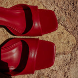 MARILUZ RED LEATHER HEELS