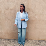 CHISPA BLUE STRIPED BLAZER