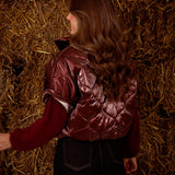 BLAYNE BORDEAUX SLEEVELESS PUFFER ZIP JACKET