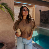 HABIBA BROWN MUSTHAVE BLOUSE