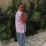 SELENA PINK SLEEVELESS BLAZER