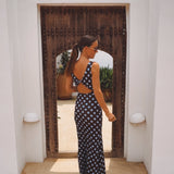 VERANIA BROWN POLKADOTS DRESS