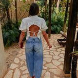GERONA WHITE OPEN BACK BLOUSE