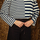 SEREN DARK BLUE STRIPED LONGSLEEVE SHIRT
