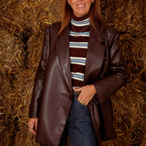 CECILY BROWN LEATHER BLAZER