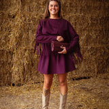 GEMMA BURGUNDY PEPLUM SKIRT