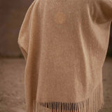 AUTUMN BEIGE FRINGE PONCHO