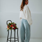 JOANIE ECRU KNIT SWEATER