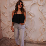 NEZRA BLACK CROPPED TOP