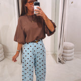 YINTHE LIGHT BLUE POLKADOTS PANTS