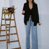 SASKINE BLACK BLAZER BLOUSE