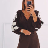 MILENA BROWN FLOWER BLOUSE