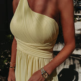 NABILA ALLURE YELLOW ONE SHOULDER DRESS