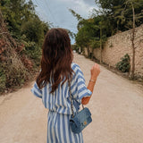 HERMOSILLO BLUE STRIPED BLOUSE