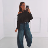 SAAR KHAKI CUT-OUT SWEATER