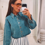 GRIET BLUE DENIM BLOUSE