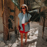SALINA BLUE DENIM SLEEVELESS JACKET