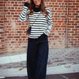 DARK BLUE BARREL JEANS V1121