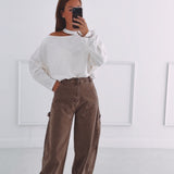 DARK BEIGE BALLOON PANTS A3925