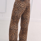 LEOPARD BROWN BARREL PANTS W5010 EXTRA LONG