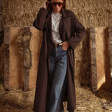 EDELINE LONG BROWN TRENCHCOAT