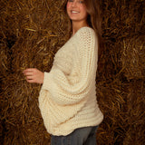 BUTTERFLY ECRU KNIT SWEATER