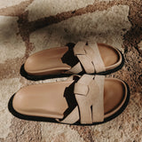 NOELIA BEIGE SUEDE SLIPPERS