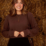 TOPAZ BROWN KNITTED SWEATER