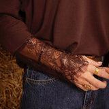 KODA BROWN LACE V-NECK PULL