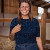 BETH DARK BLUE PEARL SHORTSLEEVE PULL