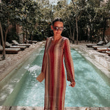 MODO PLAYA MULTICOLOR CROCHET DRESS